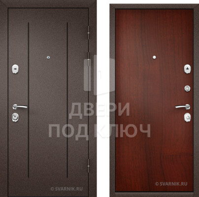 Входная металлическая дверь правого открывания в коттедж ДПК-5567