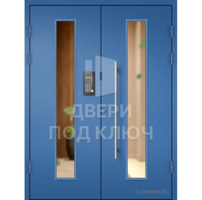 Входная дверь со стеклопакетом и домофоном в подъезд ДПК-13829