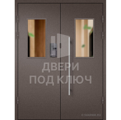 Входная дверь для подъезда с окном и домофоном ДПК-13717