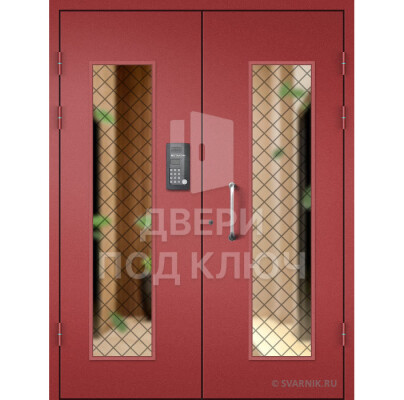 Дверь со стеклопакетом и решеткой сварной ДПК-13729